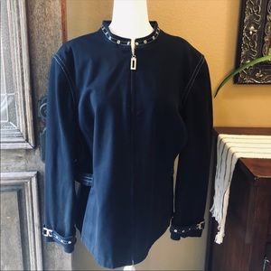 St. John Jacket, Navy with white detail, XL